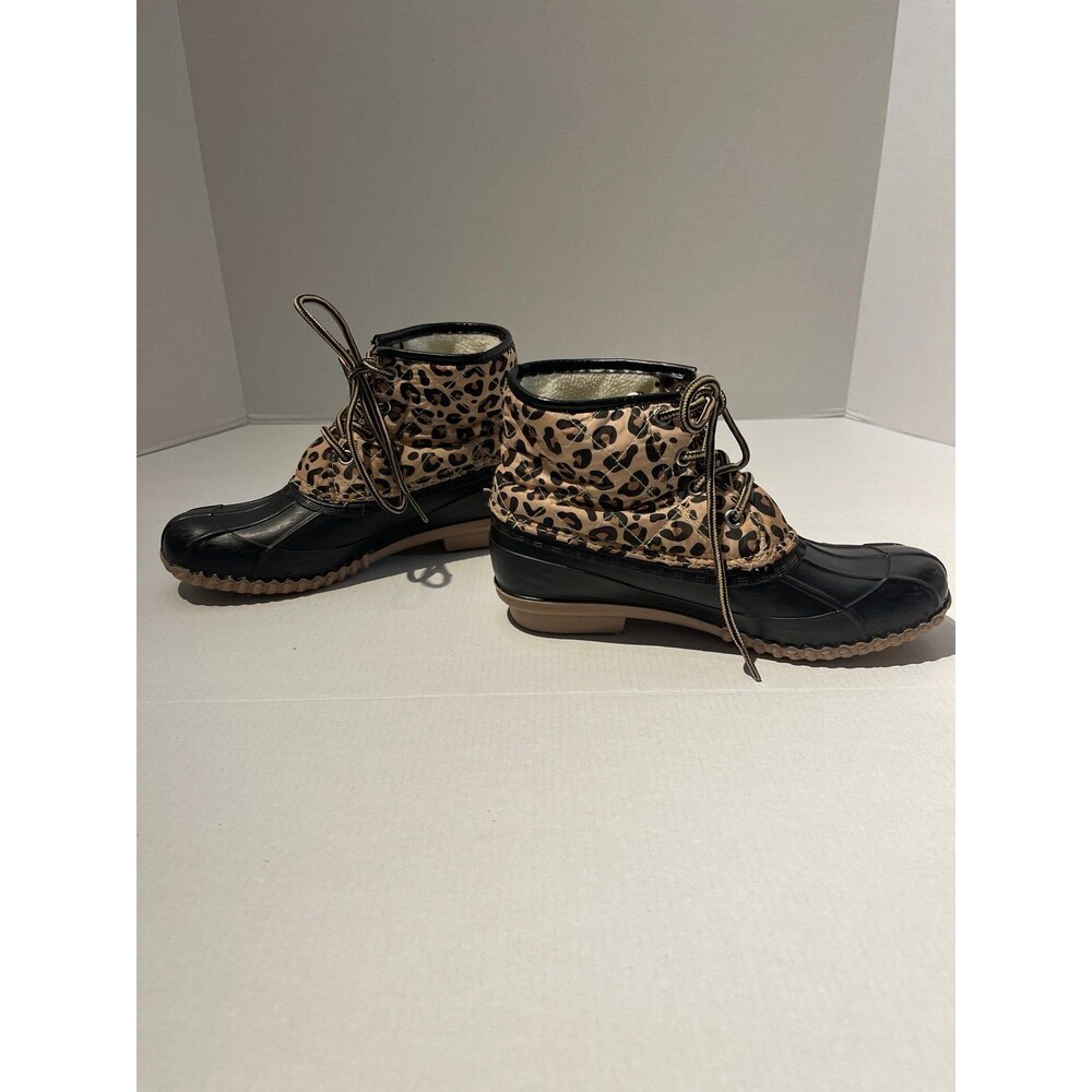Magellan Insulated Leopard Print and Black Duck/Rain Boots Size 6B - Picture 11 of 11